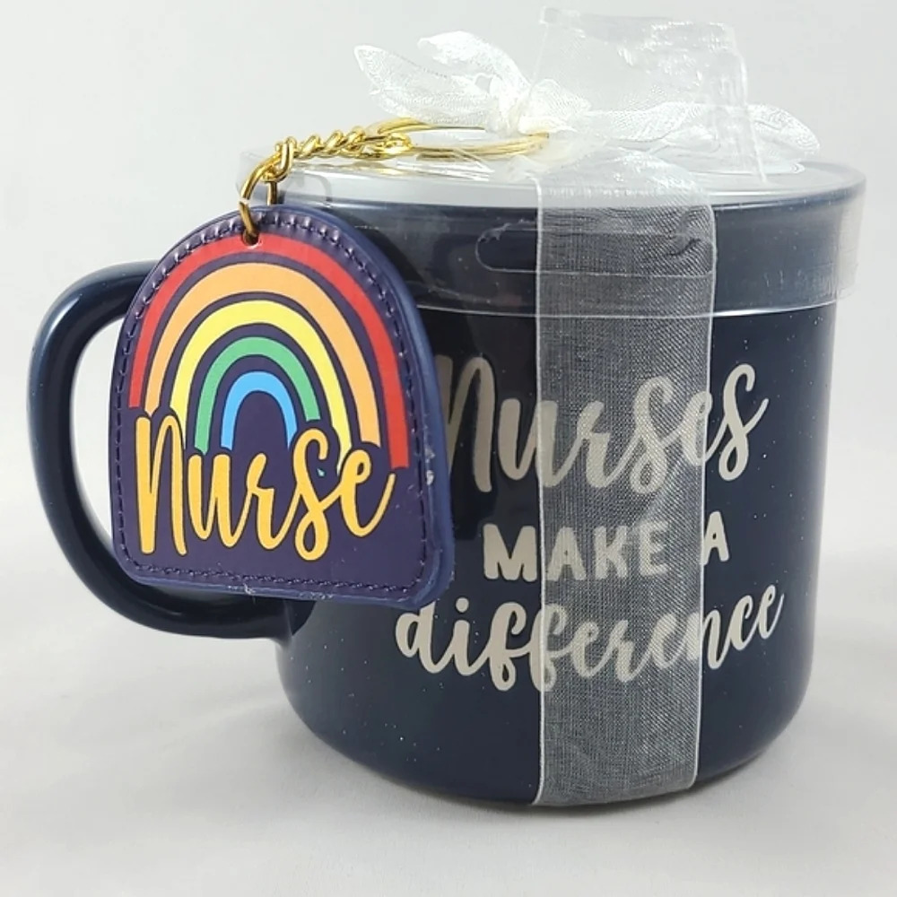 Eccolo World Traveler Navy Mug Etched  Nurses Make a Difference Coffee Tea
